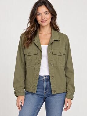 Sanctuary Olive Green Utility Button Front Jacket Size Medium NWOT